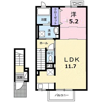 アンソレイユⅢ 202【管理NO：1-026855701-02020】 ★家具家電は申し込み後に搬入しますの外観画像