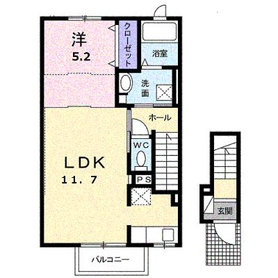 アンソレイユⅢ 201【管理NO：1-026855701-02010】 ★家具家電は申し込み後に搬入します 2026年08月下旬入居可能の外観画像