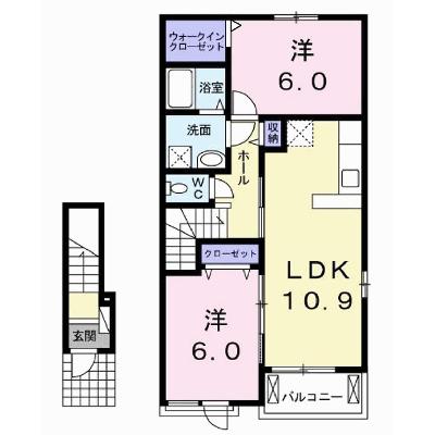 パン　ルージュⅡ 202【管理NO：1-019682701-02020】 ★家具家電は申し込み後に搬入しますの外観画像