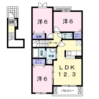 プラシード勝根Ｂ 201【管理NO：1-015339502-02010】 ★家具家電は申し込み後に搬入します 2026年08月下旬入居可能の外観画像