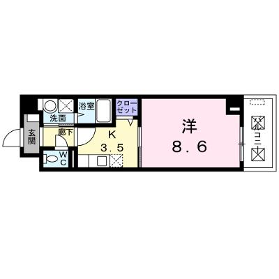 ローズガーデン 203【管理NO：1-017298401-02030】 ★家具家電は申し込み後に搬入します 2026年08月下旬入居可能の外観画像