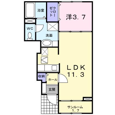プライア五月Ⅰ 101【管理NO：1-016867401-01010】 ★家具家電は申し込み後に搬入します 2026年07月中旬入居可能の外観画像