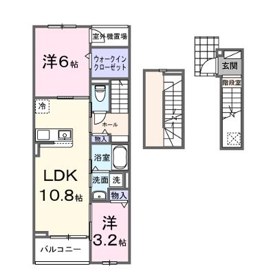 ピース・ヴィラ袋原南Ｃ 304【管理NO：1-028544101-03040】 ★家具家電は申し込み後に搬入します★ ★2027年02月上旬入居可能★の外観画像