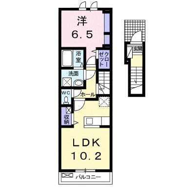 エムズ　プラシード 203【管理NO：1-023046101-02030】 ★家具家電は申し込み後に搬入します★ ★2026年08月下旬入居可能★の外観画像