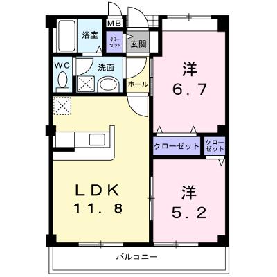 クリサンセマムⅤ 202【管理NO：1-012621301-02020】 ★家具家電は申し込み後に搬入します 2026年07月下旬入居可能の外観画像