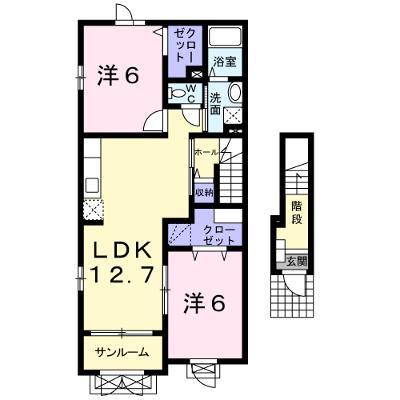 シエル峰 201【管理NO：1-015350301-02010】 ★家具家電は申し込み後に搬入します 2026年08月下旬入居可能の外観画像