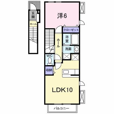 カーサ・プラシード 201【管理NO：1-014636801-02010】 ★家具家電は申し込み後に搬入します★の外観画像