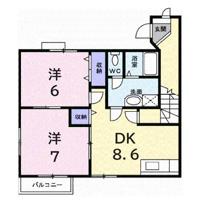 オーブリー西尾 203【管理NO：1-009613401-02030】 ★家具家電は申し込み後に搬入します★ ★2026年08月下旬入居可能★の外観画像