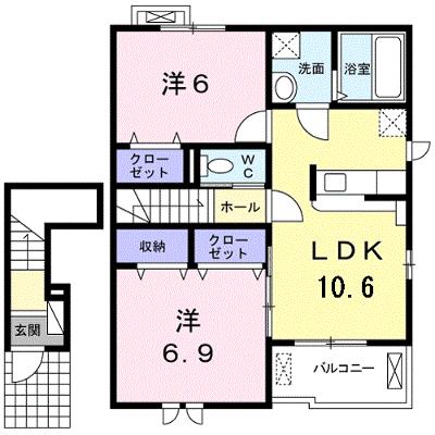 プルメリア 205【管理NO：1-023756601-02040】 ★家具家電は申し込み後に搬入します 2026年08月下旬入居可能の外観画像