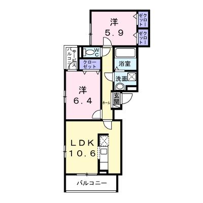 ユニゾン安満　Ｂ棟 301【管理NO：1-028123902-03010】 ★家具家電は申し込み後に搬入します★の外観画像