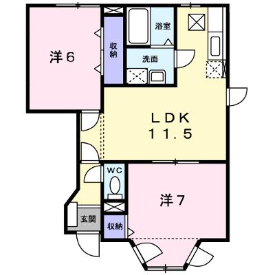 ソレアード打越Ⅱ番館 102【管理NO：1-010703802-01020】 ★家具家電は申し込み後に搬入します★の外観画像