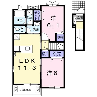 アビィ・ロ－ド　Ａ 205【管理NO：1-024523101-02050】 ★家具家電は申し込み後に搬入します 2026年08月中旬入居可能の外観画像