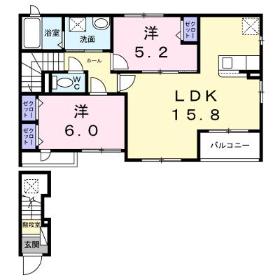 パーシモン 203【管理NO：1-028748401-02030】 ★家具家電は申し込み後に搬入します 2026年12月上旬入居可能の外観画像