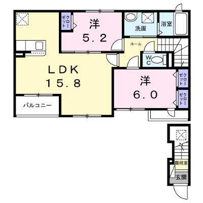 パーシモン 201【管理NO：1-028748401-02010】 ★家具家電は申し込み後に搬入します 2026年12月上旬入居可能の外観画像