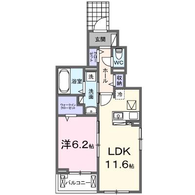 シャンティ長沢 101【管理NO：1-025160801-01010】 ★家具家電は申し込み後に搬入します★ ★2027年02月上旬入居可能★の外観画像