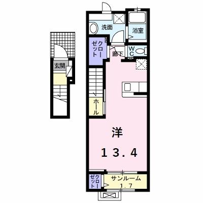 ＮＩＮＡ　館　Ⅰ 203【管理NO：1-025290101-02030】 ★家具家電は申し込み後に搬入します★ ★2026年08月下旬入居可能★の外観画像
