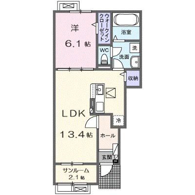 ソレイユⅠ 102【管理NO：1-028307301-01020】 ★家具家電は申し込み後に搬入します★ ★2027年01月下旬入居可能★の外観画像