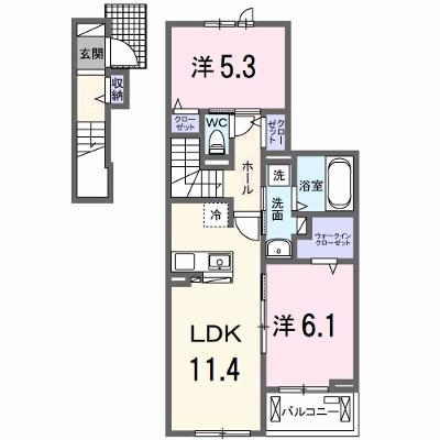 サンティエＮＡＧＡＩ 202【管理NO：1-028490701-02020】 ★家具家電は申し込み後に搬入します★ ★2026年10月上旬入居可能★の外観画像