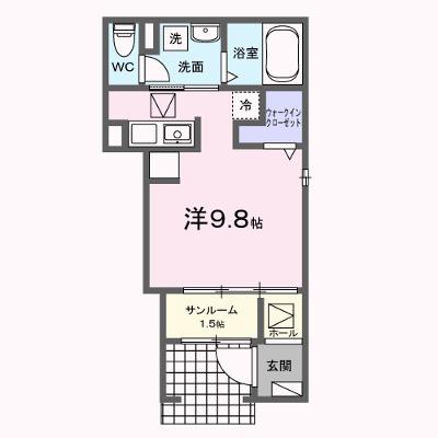 プラスエス英賀清水 102【管理NO：1-027395401-01020】 ★家具家電は申し込み後に搬入します★ ★2026年08月下旬入居可能★の外観画像