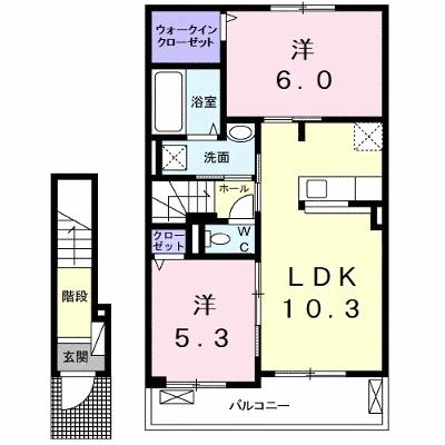 クレシェンド　ラブ　Ⅲ 202【管理NO：1-025516803-02020】 ★家具家電は申し込み後に搬入します 2026年08月下旬入居可能の外観画像