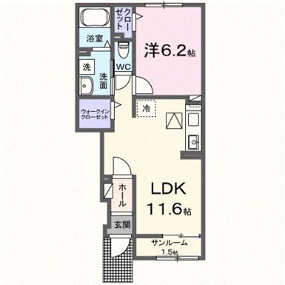 アメニティーハイツ川島Ⅵ 102【管理NO：1-027326501-01020】 ★家具家電は申し込み後に搬入します 2026年08月下旬入居可能の外観画像