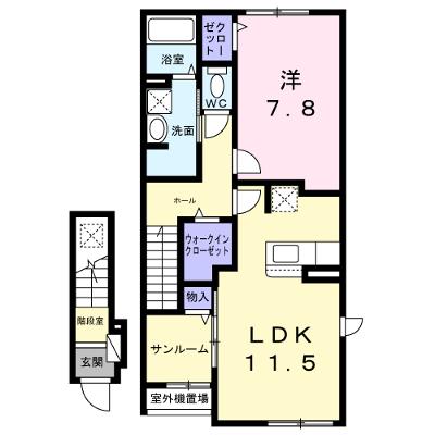 ガーデンＫＯＳＡＫＡ 202【管理NO：1-028416301-02020】 ★家具家電は申し込み後に搬入します 2026年10月上旬入居可能の外観画像