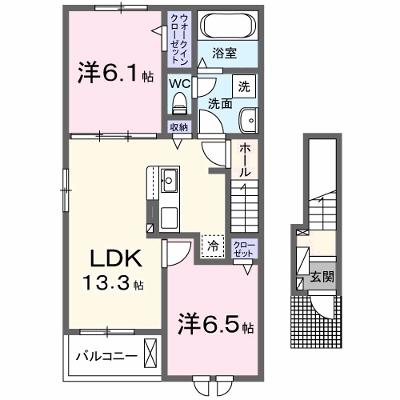 ウィルⅠ 201【管理NO：1-027209701-02010】 ★家具家電は申し込み後に搬入します★ ★2026年08月下旬入居可能★の外観画像