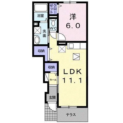 サリーチェⅥ 102【管理NO：1-016999002-01020】 ★家具家電は申し込み後に搬入します★ ★2026年08月下旬入居可能★の外観画像