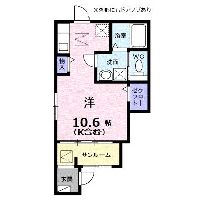 イノセントパーク 101【管理NO：1-028319301-01010】 ★家具家電は申し込み後に搬入します 2026年08月上旬入居可能の外観画像