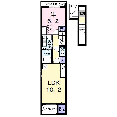 サクセスＫⅢ 203【管理NO：1-027250801-02030】 ★家具家電は申し込み後に搬入します 2026年08月下旬入居可能の外観画像