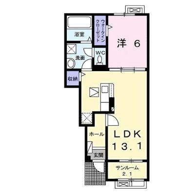 サン　ヴェール　大芝　Ⅲ　Ａ 102【管理NO：1-026764601-01020】 ★家具家電は申し込み後に搬入しますの外観画像