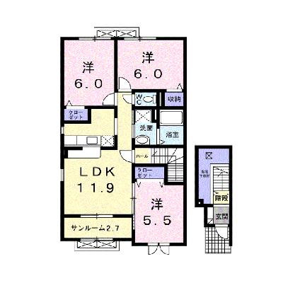 アネシス・ルナＣ 201【管理NO：1-016017603-02010】 ★家具家電は申し込み後に搬入します★ ★2026年09月中旬入居可能★の外観画像