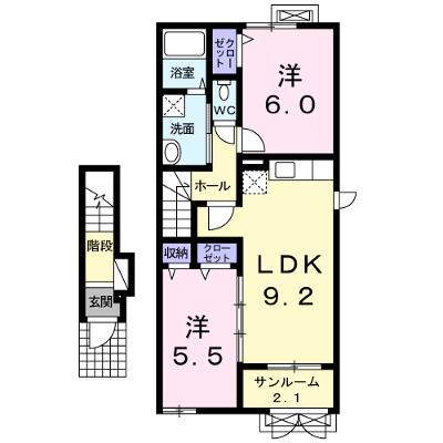 サンタムール 204【管理NO：1-016234901-02040】 ★家具家電は申し込み後に搬入します 2026年08月下旬入居可能の外観画像