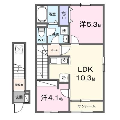 フラン　フルール　Ａ 204【管理NO：1-028500801-02040】 ★家具家電は申し込み後に搬入します★ ★2027年01月下旬入居可能★の外観画像