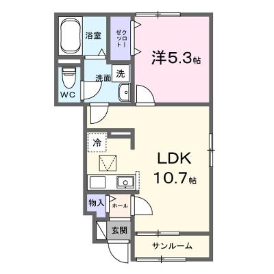 フラン　フルール　Ａ 104【管理NO：1-028500801-01040】 ★家具家電は申し込み後に搬入します★ ★2027年01月下旬入居可能★の外観画像