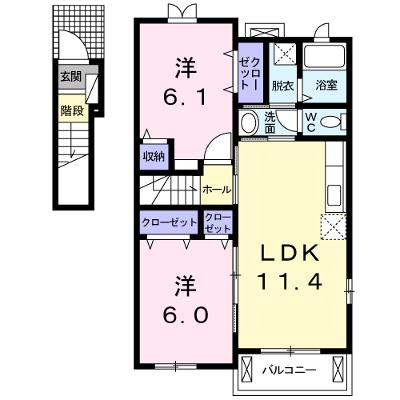 プリムローズ 201【管理NO：1-016155501-02010】 ★家具家電は申し込み後に搬入します★の外観画像