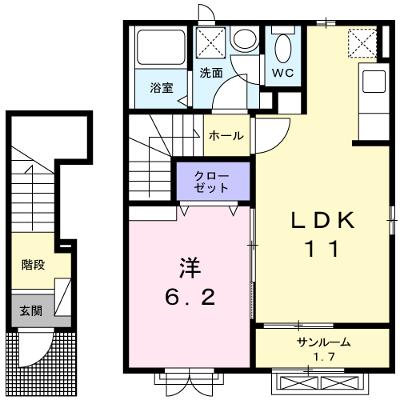 メゾン・クラールＢ 204【管理NO：1-020110602-02040】 ★家具家電は申し込み後に搬入します★の外観画像