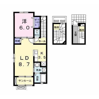 パレス　シャトンＡ 303【管理NO：1-020931001-03030】 ★家具家電は申し込み後に搬入します★ ★2026年09月中旬入居可能★の外観画像