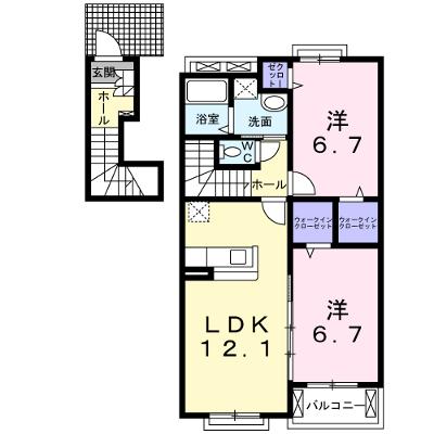 プリマヴェーラＢ 202【管理NO：1-013317402-02020】 ★家具家電は申し込み後に搬入します★ ★2026年08月下旬入居可能★の外観画像