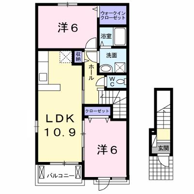 グレイス 201【管理NO：1-023034101-02010】 ★家具家電は申し込み後に搬入します★ ★2026年09月中旬入居可能★の外観画像