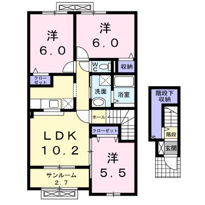 ニューシティ下堀Ⅱ 203【管理NO：1-018057201-02030】 ★家具家電は申し込み後に搬入します★の外観画像
