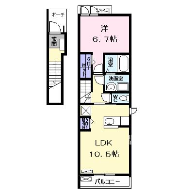 ティ　アーモ 201【管理NO：1-022257501-02010】 ★家具家電は申し込み後に搬入します 2026年08月下旬入居可能の外観画像