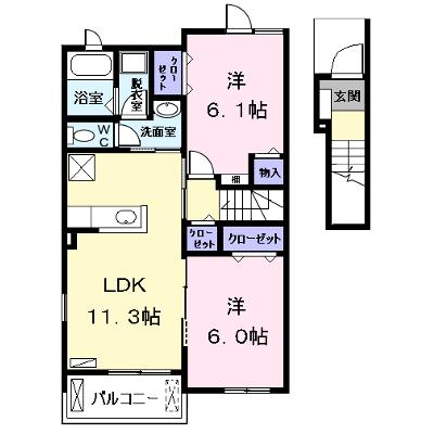 アオ　アクア　ベル　Ⅱ 203【管理NO：1-018847601-02030】 ★家具家電は申し込み後に搬入します★ ★2026年08月下旬入居可能★の外観画像