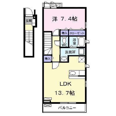 Ｌｅｍｏｎｅ（レモーネ 201【管理NO：1-018687801-02010】 ★家具家電は申し込み後に搬入します★ ★2026年09月上旬入居可能★の外観画像