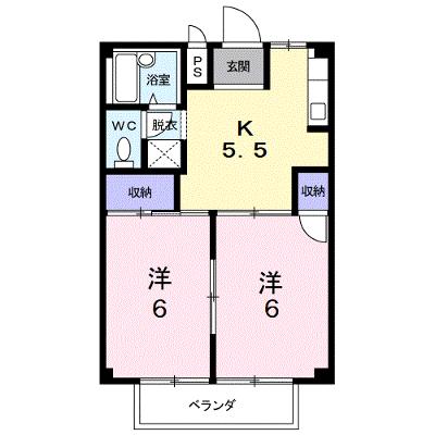 パレスインビレッヂ 2-A【管理NO：1-001738001-02010】 ★家具家電は申し込み後に搬入します 2026年08月中旬入居可能の外観画像