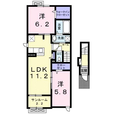 ウィステリアⅡ 201【管理NO：1-025246701-02010】 ★家具家電は申し込み後に搬入します 2026年08月下旬入居可能の外観画像