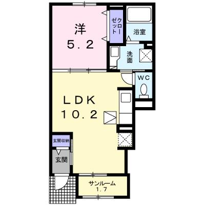 サンマリノⅡ 103【管理NO：1-023782902-01030】 ★家具家電は申し込み後に搬入します 2026年07月下旬入居可能の外観画像