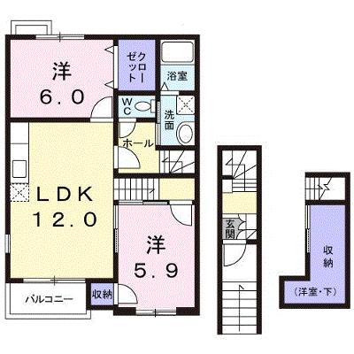 フローレス 201【管理NO：1-010498201-02010】 ★家具家電は申し込み後に搬入します★の外観画像