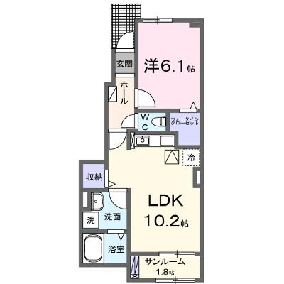 フロレゾンＣ 103【管理NO：1-028500903-01030】 ★家具家電は申し込み後に搬入します★ ★2026年12月中旬入居可能★の外観画像