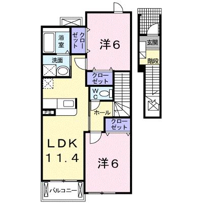 プレシャスコートＫ東松江Ⅱ 202【管理NO：1-013875902-02020】 ★家具家電は申し込み後に搬入します★の外観画像
